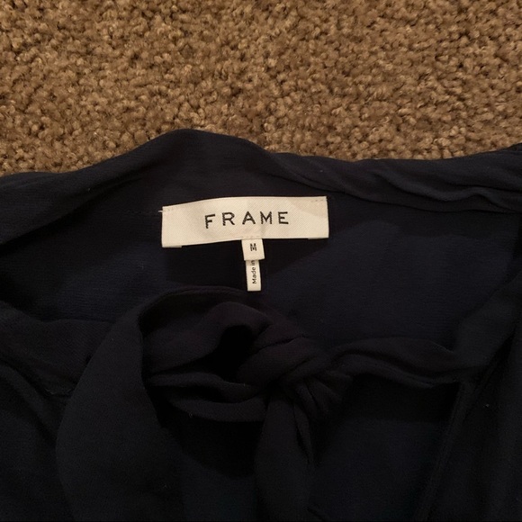 FRAME Tie Neck Smock Hem Top - Picture 6 of 11